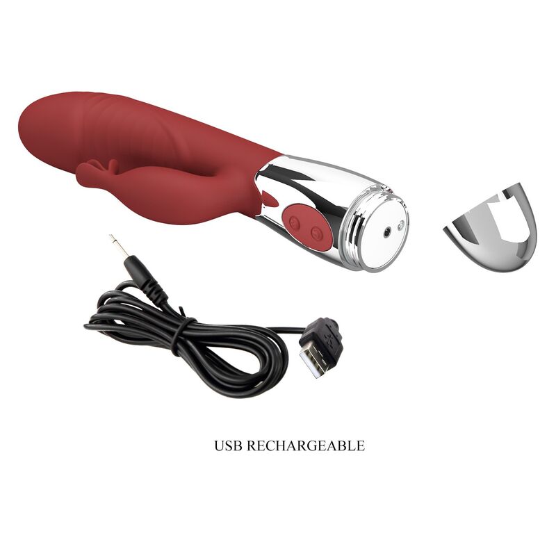 PRETTY LOVE - VIBRADOR RABBIT ROSEWOOD 30 FUNCIONES RECARGABLE USB ROJO 6 PRETTY LOVE - VIBRADOR RABBIT ROSEWOOD 30 FUNCIONES RECARGABLE USB ROJO - Imagen 6