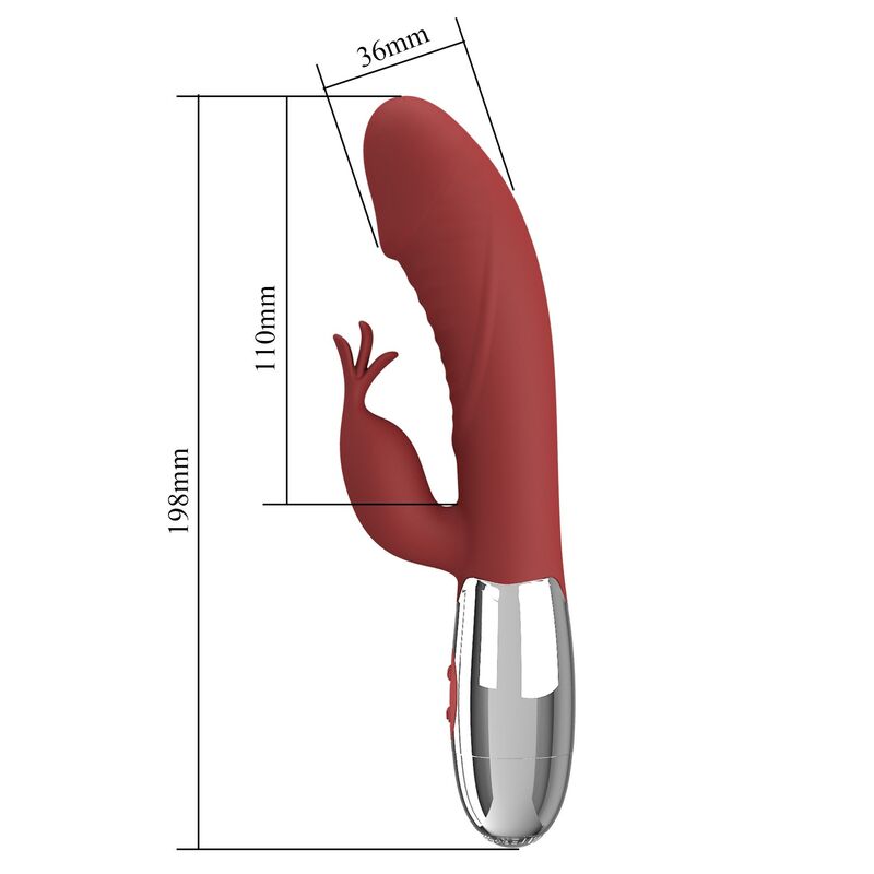 PRETTY LOVE - VIBRADOR RABBIT ROSEWOOD 30 FUNCIONES RECARGABLE USB ROJO 7 PRETTY LOVE - VIBRADOR RABBIT ROSEWOOD 30 FUNCIONES RECARGABLE USB ROJO - Imagen 7
