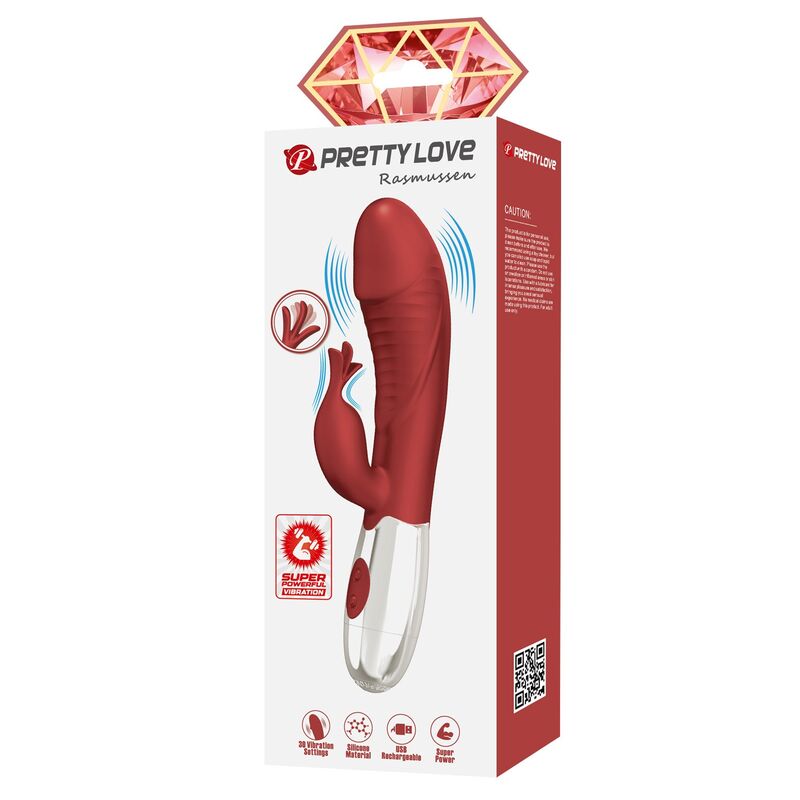 PRETTY LOVE - VIBRADOR RABBIT ROSEWOOD 30 FUNCIONES RECARGABLE USB ROJO 8 PRETTY LOVE - VIBRADOR RABBIT ROSEWOOD 30 FUNCIONES RECARGABLE USB ROJO - Imagen 8