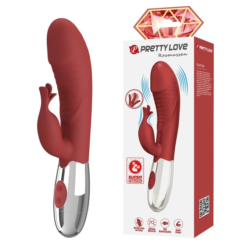 PRETTY LOVE - VIBRADOR RABBIT ROSEWOOD 30 FUNCIONES RECARGABLE USB ROJO 9 PRETTY LOVE - VIBRADOR RABBIT ROSEWOOD 30 FUNCIONES RECARGABLE USB ROJO - Imagen 9