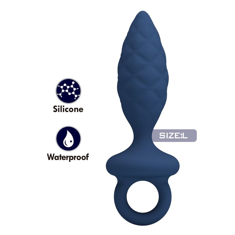 MR PLAY - PLUG ANAL TEXTURIZADO CON ANILLA AZUL L 2 MR PLAY - PLUG ANAL TEXTURIZADO CON ANILLA AZUL L - Imagen 2