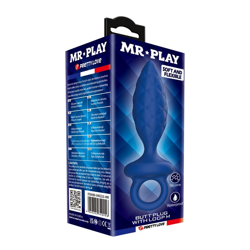 MR PLAY - PLUG ANAL TEXTURIZADO CON ANILLA AZUL M 8 MR PLAY - PLUG ANAL TEXTURIZADO CON ANILLA AZUL M - Imagen 8