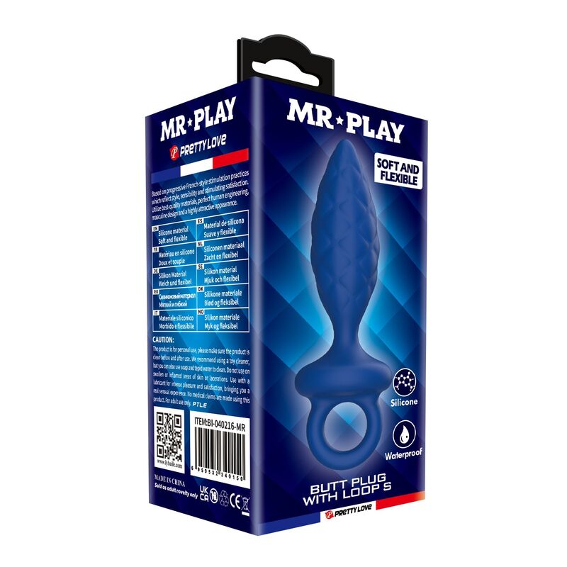 MR PLAY - PLUG ANAL TEXTURIZADO CON ANILLA AZUL S 7 MR PLAY - PLUG ANAL TEXTURIZADO CON ANILLA AZUL S - Imagen 7