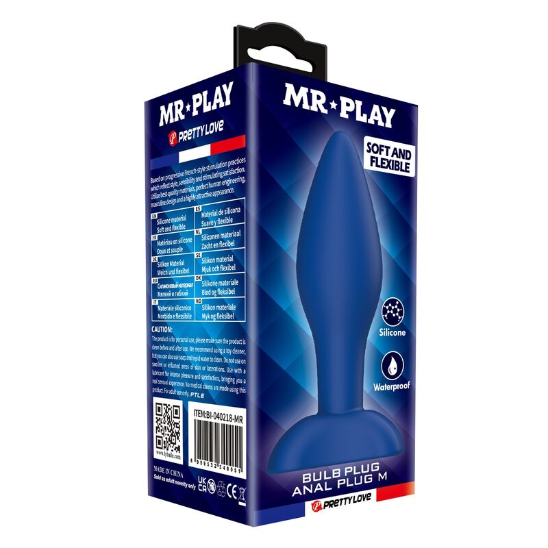 MR PLAY - PLUG ANAL CÓNICO SILICONA AZUL M 3 MR PLAY - PLUG ANAL CÓNICO SILICONA AZUL M - Imagen 3