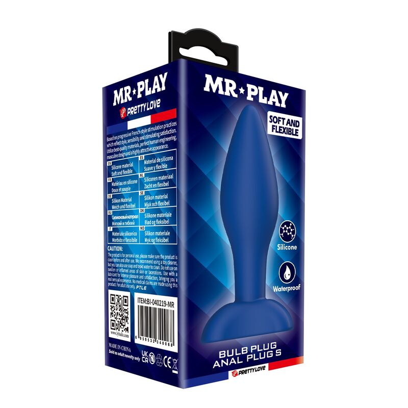 MR PLAY - PLUG ANAL CÓNICO SILICONA AZUL S 8 MR PLAY - PLUG ANAL CÓNICO SILICONA AZUL S - Imagen 8