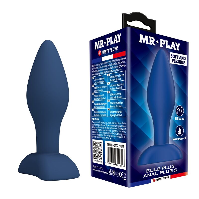 MR PLAY - PLUG ANAL CÓNICO SILICONA AZUL S 1 MR PLAY - PLUG ANAL CÓNICO SILICONA AZUL S