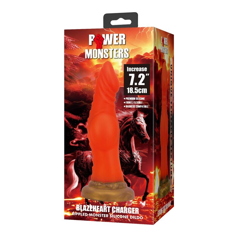 POWER MONSTERS - BLAZEHEART CHARGER DILDO 18,5 CM Ø 4,5 CM 3 POWER MONSTERS - BLAZEHEART CHARGER DILDO 18,5 CM Ø 4,5 CM - Imagen 3