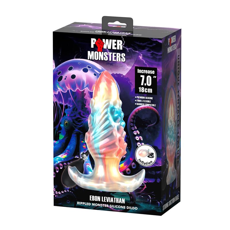 POWER MONSTERS - EBON LEVIATHAN PLUG ANAL HINCHABLE FANTASÍA TRICOLOR 18 CM 4 POWER MONSTERS - EBON LEVIATHAN PLUG ANAL HINCHABLE FANTASÍA TRICOLOR 18 CM - Imagen 4