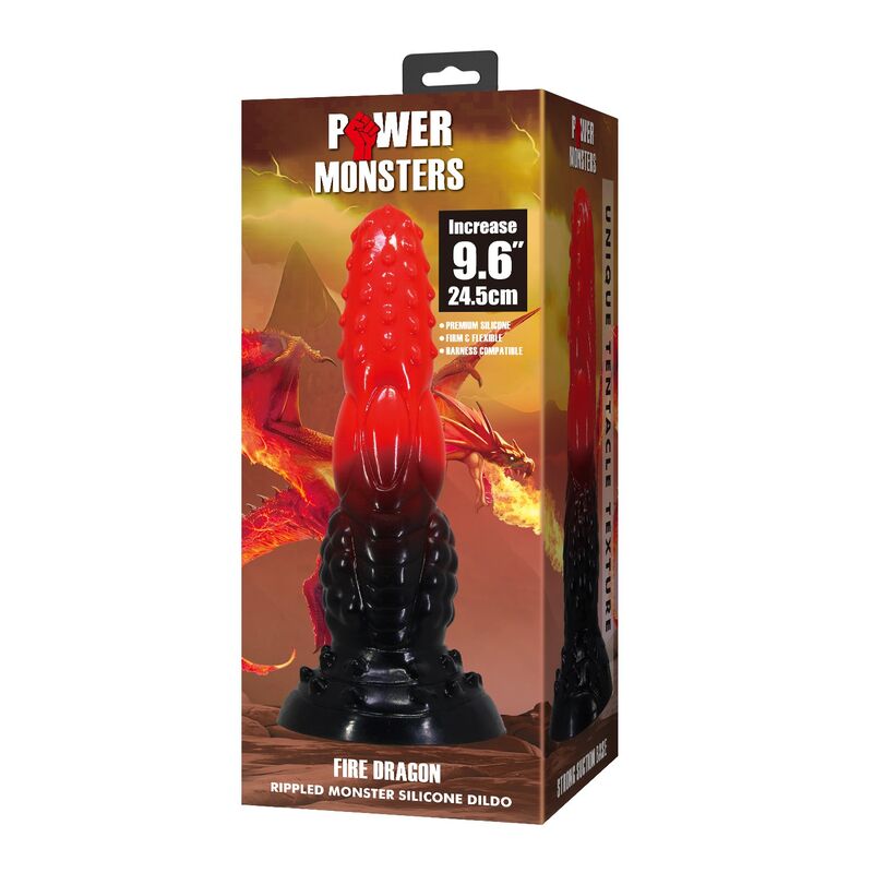 POWER MONSTERS - FIRE DRAGON DILDO FANTASÍA CON VENTOSA 24,5 CM Ø 5,8 CM ROJO Y NEGRO 9 POWER MONSTERS - FIRE DRAGON DILDO FANTASÍA CON VENTOSA 24,5 CM Ø 5,8 CM ROJO Y NEGRO - Imagen 9