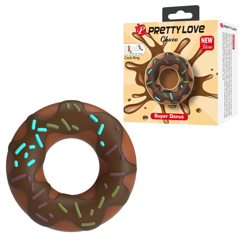PRETTY LOVE - ANILLO PARA PENE SUPER DONUT MARRÓN 4 PRETTY LOVE - ANILLO PARA PENE SUPER DONUT MARRÓN - Imagen 4