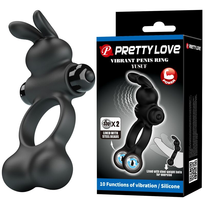 PRETTY LOVE - ANILLO VIBRADOR PARA PENE CON ESTIMULADOR DE CONEJITO 10 FUNCIONES NEGRO 10 PRETTY LOVE - ANILLO VIBRADOR PARA PENE CON ESTIMULADOR DE CONEJITO 10 FUNCIONES NEGRO - Imagen 10
