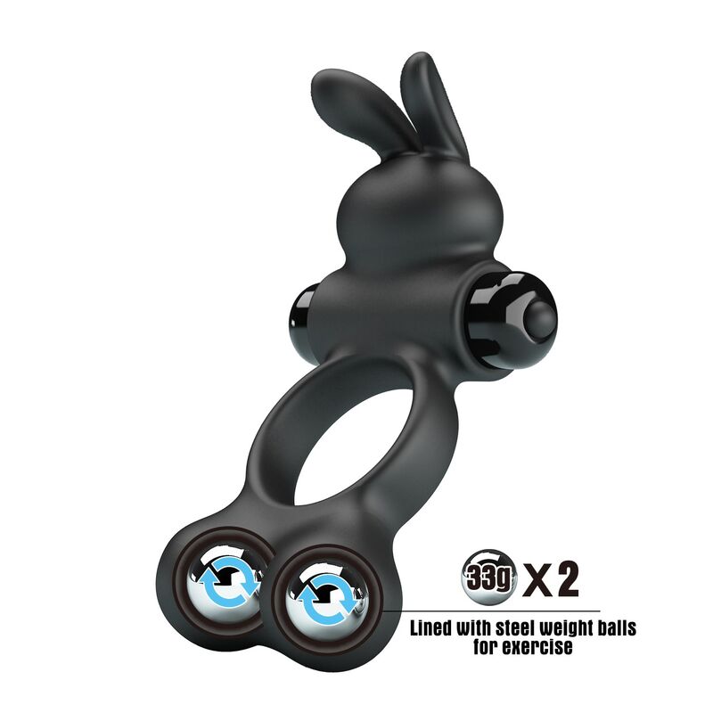 PRETTY LOVE - ANILLO VIBRADOR PARA PENE CON ESTIMULADOR DE CONEJITO 10 FUNCIONES NEGRO 3 PRETTY LOVE - ANILLO VIBRADOR PARA PENE CON ESTIMULADOR DE CONEJITO 10 FUNCIONES NEGRO - Imagen 3