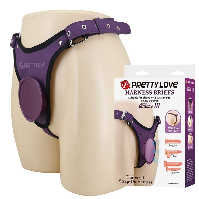 PRETTY LOVE - ARNÉS UNIVERSAL TIPO BRAGA PARA STRAP-ON MORADO Y NEGRO 4 PRETTY LOVE - ARNÉS UNIVERSAL TIPO BRAGA PARA STRAP-ON MORADO Y NEGRO - Imagen 4