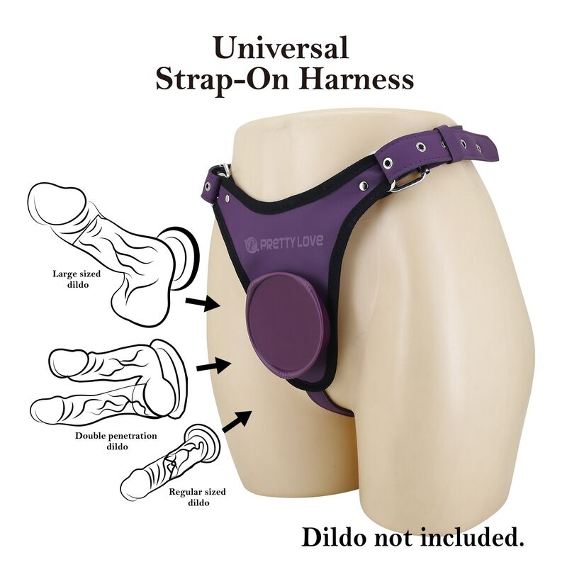PRETTY LOVE - ARNÉS UNIVERSAL TIPO BRAGA PARA STRAP-ON MORADO Y NEGRO 5 PRETTY LOVE - ARNÉS UNIVERSAL TIPO BRAGA PARA STRAP-ON MORADO Y NEGRO - Imagen 5