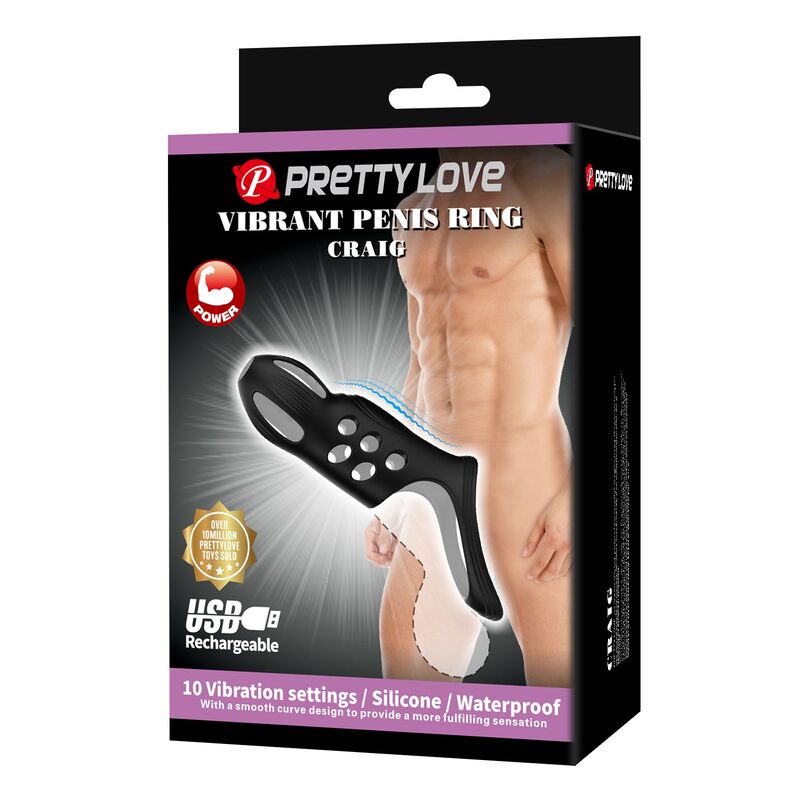 PRETTY LOVE - CRAIG ANILLO PARA PENE VIBRADOR RECARGABLE NEGRO 7 PRETTY LOVE - CRAIG ANILLO PARA PENE VIBRADOR RECARGABLE NEGRO - Imagen 7
