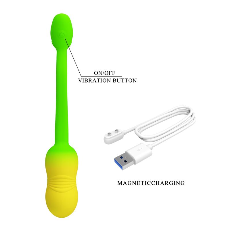 PRETTY LOVE - HUEVO VIBRADOR PULSEN CONTROL APP 12 FUNCIONES RECARGABLE USB VERDE-AMARILLO 14 PRETTY LOVE - HUEVO VIBRADOR PULSEN CONTROL APP 12 FUNCIONES RECARGABLE USB VERDE-AMARILLO - Imagen 14