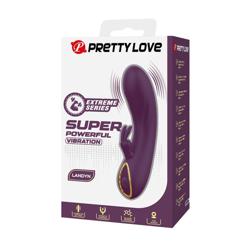 PRETTY LOVE - LANDYN VIBRADOR RABBIT RECARGABLE 10 FUNCIONES MORADO 7 PRETTY LOVE - LANDYN VIBRADOR RABBIT RECARGABLE 10 FUNCIONES MORADO - Imagen 7