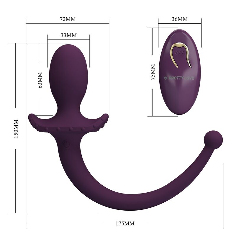 PRETTY LOVE - LIOEA PLUG ANAL CON COLA VIBRADOR 12 FUNCIONES COLOR MORADO CONTROL REMOTO 6 PRETTY LOVE - LIOEA PLUG ANAL CON COLA VIBRADOR 12 FUNCIONES COLOR MORADO CONTROL REMOTO - Imagen 6