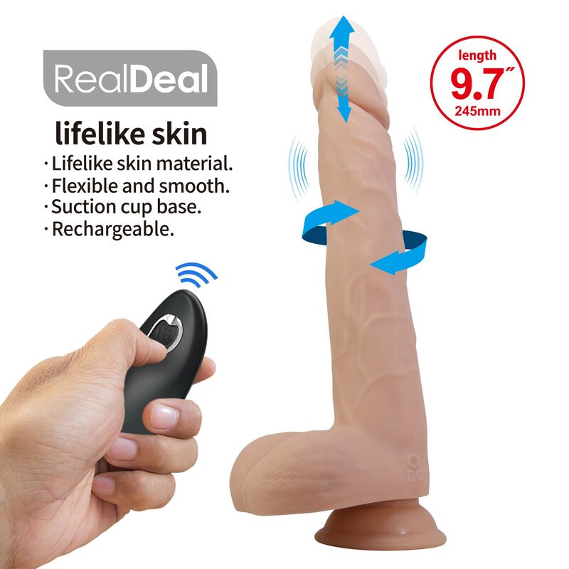 PRETTY LOVE - NOLAN DILDO VIBRADOR CON EMPUJE Y ROTACIÓN CONTROL REMOTO 24,5 CM Ø 5 CM COLOR NATURAL 7 PRETTY LOVE - NOLAN DILDO VIBRADOR CON EMPUJE Y ROTACIÓN CONTROL REMOTO 24,5 CM Ø 5 CM COLOR NATURAL - Imagen 7
