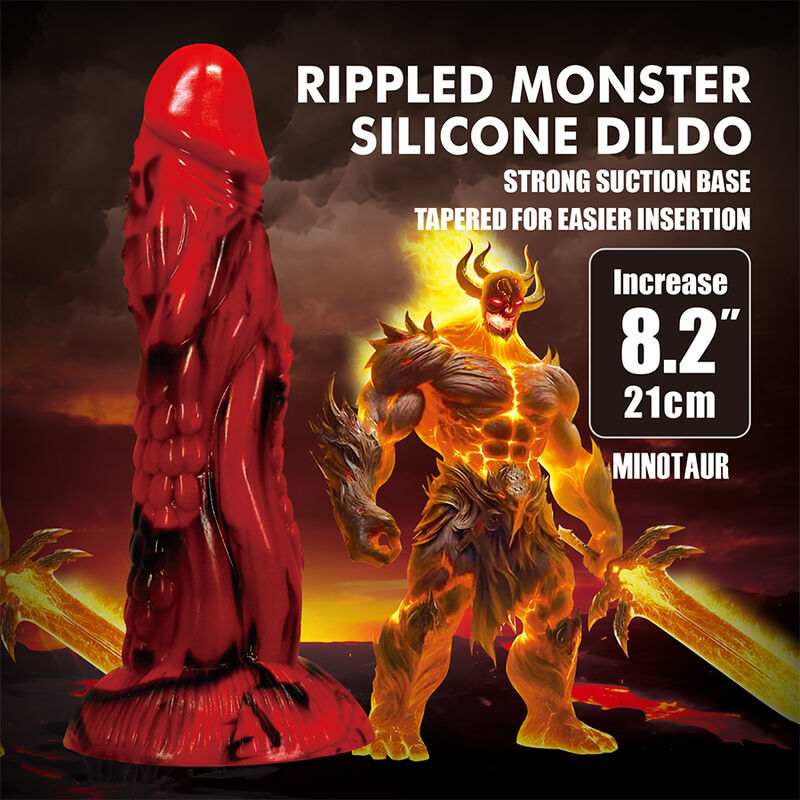 POWER MONSTERS - MINOTAUR DILDO FANTASÍA CON VENTOSA 21 CM Ø 5 CM ROJO Y NEGRO 3 POWER MONSTERS - MINOTAUR DILDO FANTASÍA CON VENTOSA 21 CM Ø 5 CM ROJO Y NEGRO - Imagen 3