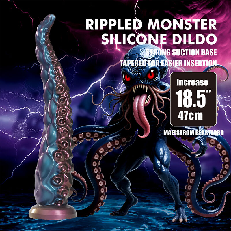 POWER MONSTERS - ABYSSAL TENTACLE DILDO TRICOLOR 46 CM Ø 7 CM 3 POWER MONSTERS - ABYSSAL TENTACLE DILDO TRICOLOR 46 CM Ø 7 CM - Imagen 3