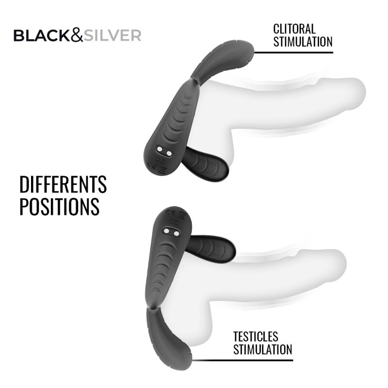 BLACK & SILVER - DECKARD ANILLO VIBRADOR RECARGABLE CON CONTROL REMOTO NEGRO 2 BLACK & SILVER - DECKARD ANILLO VIBRADOR RECARGABLE CON CONTROL REMOTO NEGRO - Imagen 2
