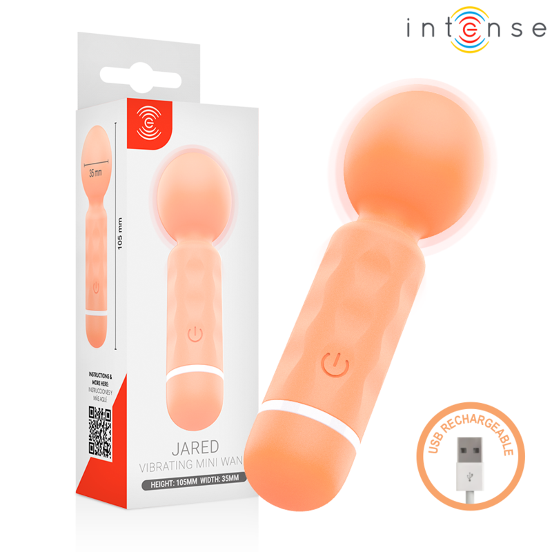 INTENSE - JARED MINI WAND MASSAGER RECARGABLE USB NARANJA 1 INTENSE - JARED MINI WAND MASSAGER RECARGABLE USB NARANJA