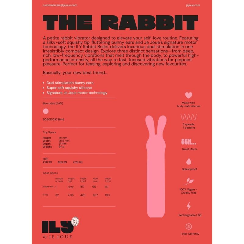 JE JOUE - ILY RABBIT BULLET VIBRADOR ÍNTIMO RECARGABLE 3 JE JOUE - ILY RABBIT BULLET VIBRADOR ÍNTIMO RECARGABLE - Imagen 3