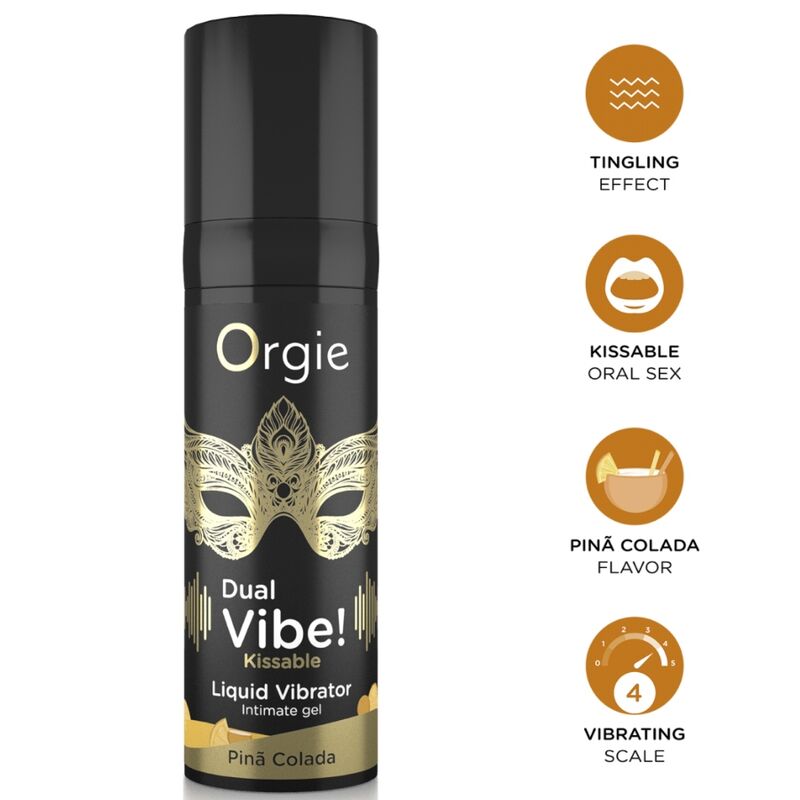 ORGIE - DUAL VIBE! PIÑA COLADA GEL ÍNTIMO BESABLE EFECTO VIBRANTE 15 ML 1 ORGIE - DUAL VIBE! PIÑA COLADA GEL ÍNTIMO BESABLE EFECTO VIBRANTE 15 ML