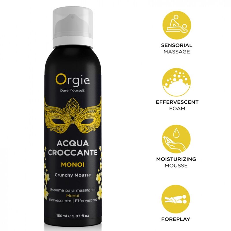 ORGIE - ACQUA CROCCANTE ESPUMA CRUJIENTE MONOI PARA MASAJE 150 ML 1 ORGIE - ACQUA CROCCANTE ESPUMA CRUJIENTE MONOI PARA MASAJE 150 ML