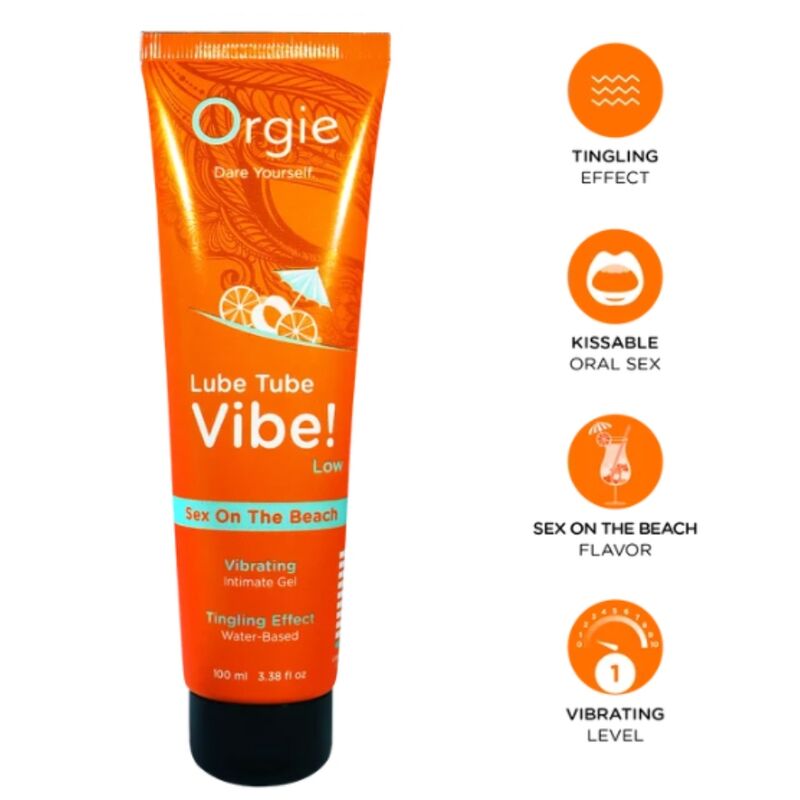 ORGIE - LUBE TUBE VIBE! SEX ON THE BEACH GEL ÍNTIMO BESABLE EFECTO HORMIGUEO SUAVE 100 ML 5 img 234100 dbcc56a525cf7c243cf5ebd53a0a155f 1
