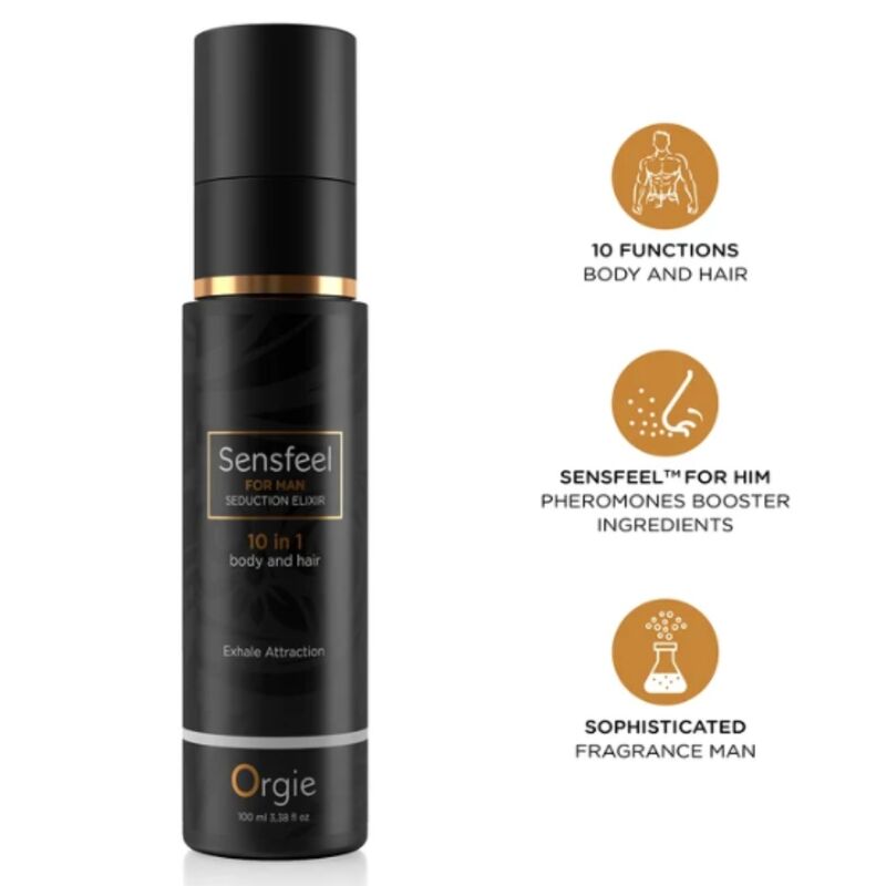 ORGIE - SENSFEEL ELIXIR DE SEDUCCIÓN PARA HOMBRE 10 EN 1 CUERPO Y CABELLO 100 ML 6 img 234119 b27de48716859bbeb13b263a43188ec2 1