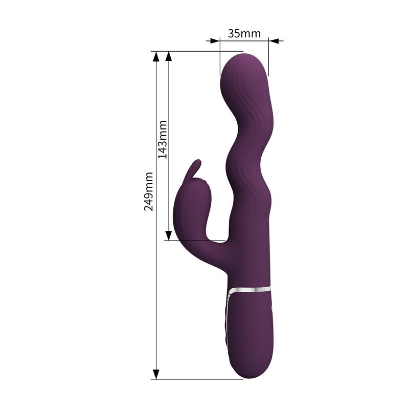 PRETTY LOVE - VIBRADOR RABBIT LOURSEN CON MOVIMIENTO OSCILANTE Y 7 VIBRACIONES RECARGABLE USB MORADO 2 PRETTY LOVE - VIBRADOR RABBIT LOURSEN CON MOVIMIENTO OSCILANTE Y 7 VIBRACIONES RECARGABLE USB MORADO - Imagen 2