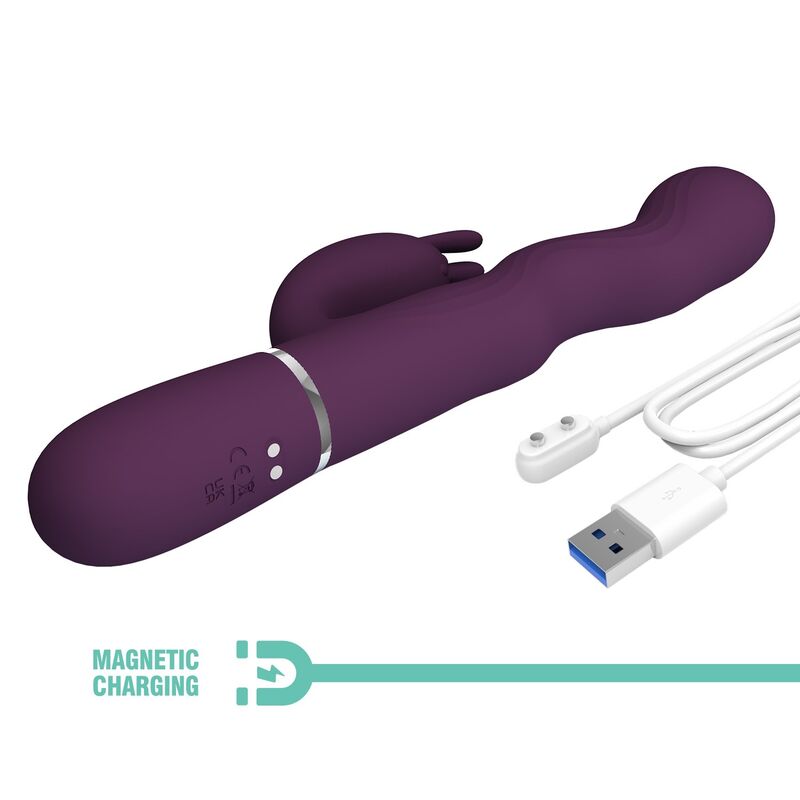 PRETTY LOVE - VIBRADOR RABBIT LOURSEN CON MOVIMIENTO OSCILANTE Y 7 VIBRACIONES RECARGABLE USB MORADO 8 PRETTY LOVE - VIBRADOR RABBIT LOURSEN CON MOVIMIENTO OSCILANTE Y 7 VIBRACIONES RECARGABLE USB MORADO - Imagen 8