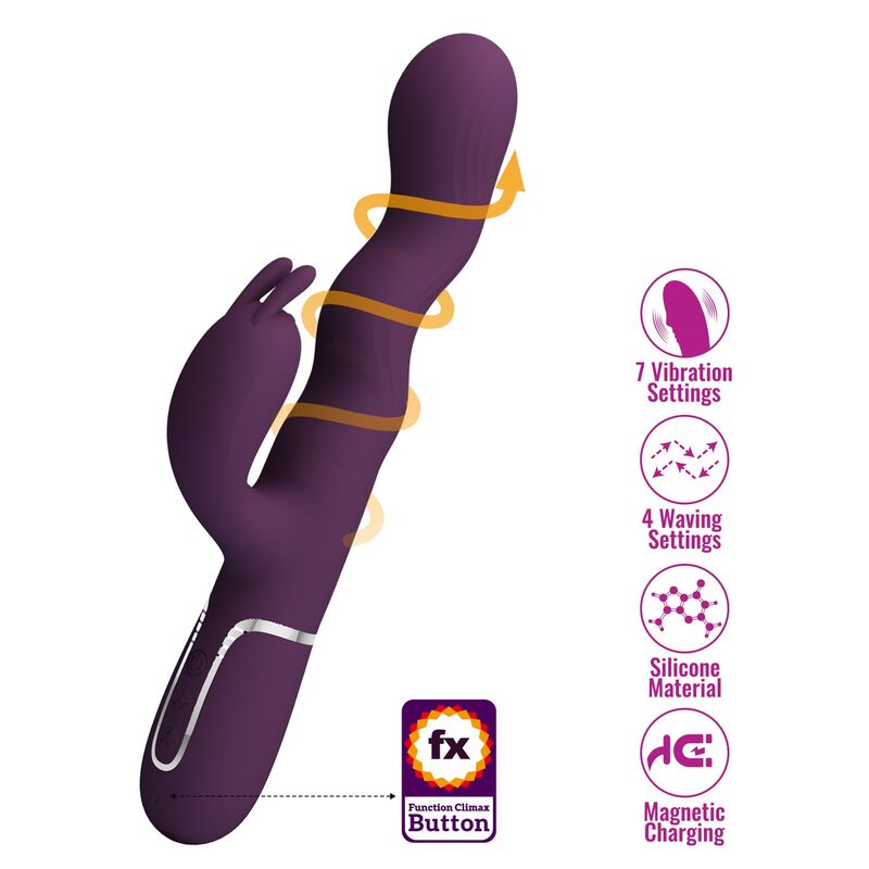 PRETTY LOVE - VIBRADOR RABBIT LOURSEN CON MOVIMIENTO OSCILANTE Y 7 VIBRACIONES RECARGABLE USB MORADO 5 PRETTY LOVE - VIBRADOR RABBIT LOURSEN CON MOVIMIENTO OSCILANTE Y 7 VIBRACIONES RECARGABLE USB MORADO - Imagen 5