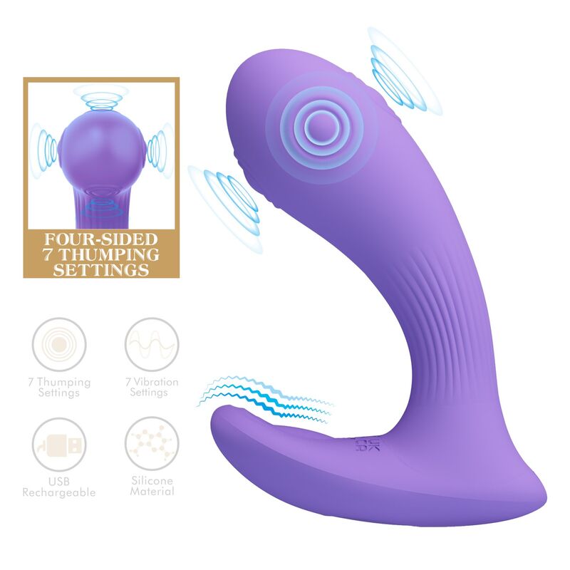 PRETTY LOVE - ANDROMEDA VIBRADOR DE DOBLE ESTIMULACIÓN RECARGABLE MORADO 5 PRETTY LOVE - ANDROMEDA VIBRADOR DE DOBLE ESTIMULACIÓN RECARGABLE MORADO - Imagen 5