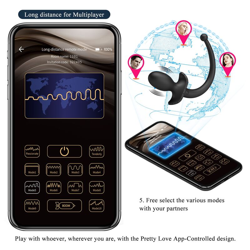 PRETTY LOVE - ANTHONY VIBRADOR ANAL Y PERINEAL APP CONTROL NEGRO 10 PRETTY LOVE - ANTHONY VIBRADOR ANAL Y PERINEAL APP CONTROL NEGRO - Imagen 10