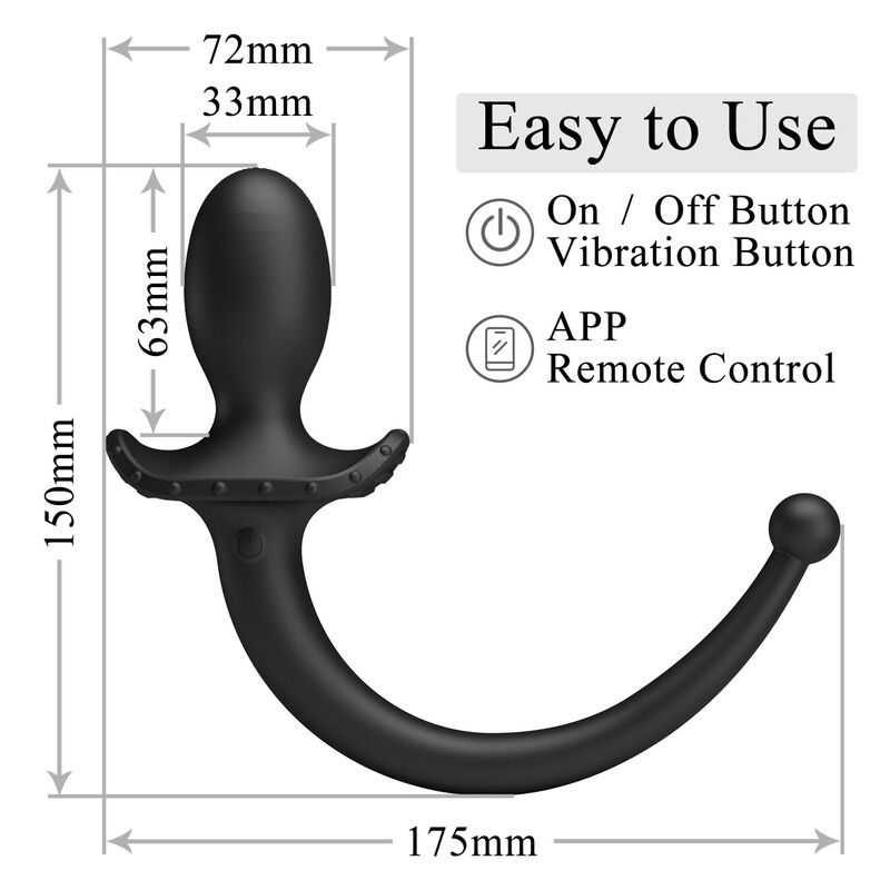 PRETTY LOVE - ANTHONY VIBRADOR ANAL Y PERINEAL APP CONTROL NEGRO 4 PRETTY LOVE - ANTHONY VIBRADOR ANAL Y PERINEAL APP CONTROL NEGRO - Imagen 4