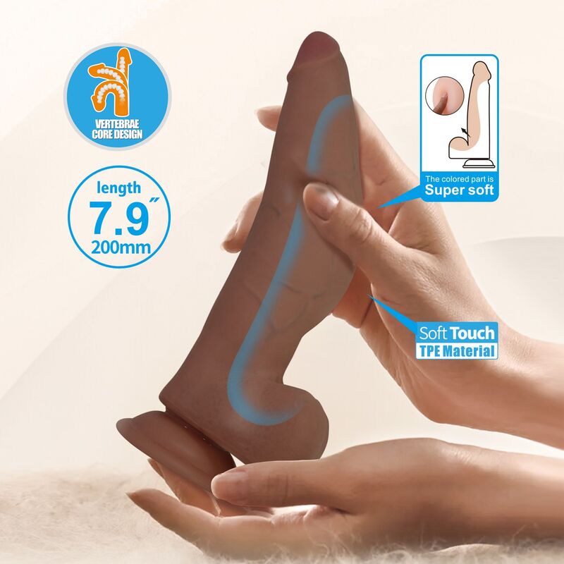PRETTY LOVE - CUTHBERT DILDO REALÍSTICO FLEXIBLE 20 CM Ø 5 CM TPE MARRÓN 8 PRETTY LOVE - CUTHBERT DILDO REALÍSTICO FLEXIBLE 20 CM Ø 5 CM TPE MARRÓN - Imagen 8