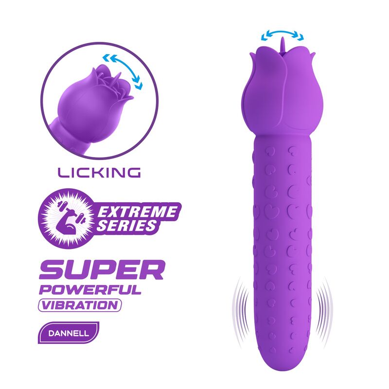 PRETTY LOVE - DANNELL VIBRADOR CON ESTIMULACIÓN ORAL Y CLITORAL RECARGABLE MORADO 4 PRETTY LOVE - DANNELL VIBRADOR CON ESTIMULACIÓN ORAL Y CLITORAL RECARGABLE MORADO - Imagen 4