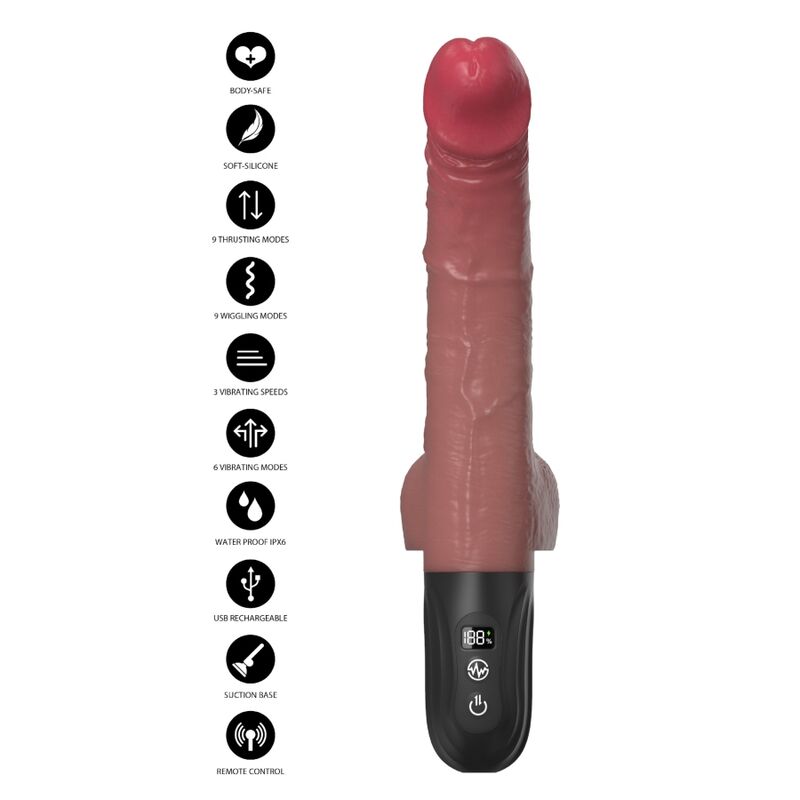 HIDDEN DESIRE - INFERNO VIBRADOR REALISTA CON EMPUJE Y OSCILACIÓN 28 CM CONTROL REMOTO COLOR PIEL 4 HIDDEN DESIRE - INFERNO VIBRADOR REALISTA CON EMPUJE Y OSCILACIÓN 28 CM CONTROL REMOTO COLOR PIEL - Imagen 4