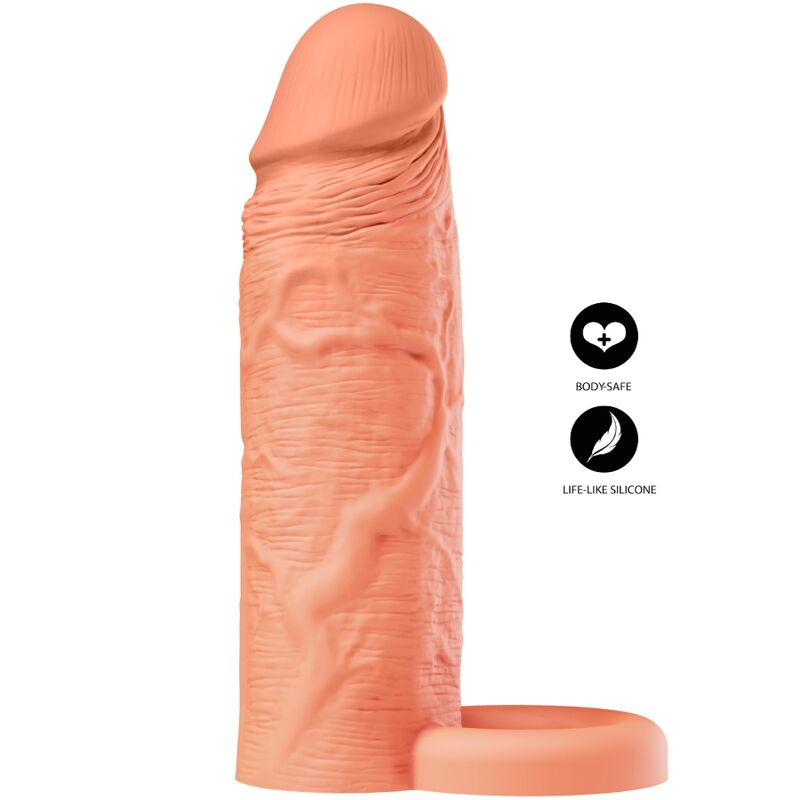 HIDDEN DESIRE - INFERNO FUNDA EXTENSORA DE SILICONA LÍQUIDA CON ANILLO 18 CM Ø 4,5 CM COLOR PIEL 2 HIDDEN DESIRE - INFERNO FUNDA EXTENSORA DE SILICONA LÍQUIDA CON ANILLO 18 CM Ø 4,5 CM COLOR PIEL - Imagen 2