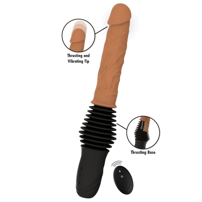 HIDDEN DESIRE – INFERNO VIBRADOR REALISTA CON DOBLE EMPUJE Y CONTROL REMOTO 40,5 CM COLOR PIEL