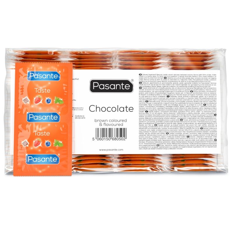 PASANTE - PRESERVATIVO SABOR CHOCOLATE BOLSA 144 UNIDADES