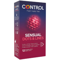 CONTROL - SENSUAL DOTS LINES PUNTOS Y ESTRIAS 12 UDS · CONTROL · Cajas de 4 a 24