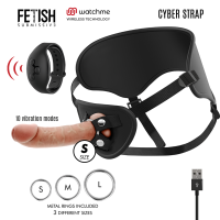 FETISH SUBMISSIVE CYBER STRAP - ARNÉS CON DILDO CONTROL REMOTO TECNOLOGÍA WATCHME S · FETISH SUBMISSIVE · Arneses con Vibraci
