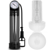 PUMP ADDICTED - BOMBA ERECCIÓN RX9 NEGRO CON MASTURBADOR · PUMP ADDICTED · Bomba Alargadora Pene
