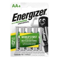 ENERGIZER - UNIVERSAL PILA RECARGABLE HR6 AA 1300mAh BLISTER*4 · ENERGIZER · Pilas Recargables