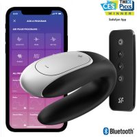 SATISFYER - DOUBLE FUN PARTNER VIBRADOR NEGRO · SATISFYER · Vibradores control remoto