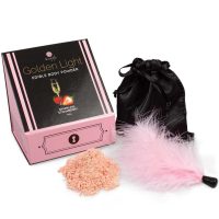 SECRETPLAY – GOLDEN LIGHT KIT POLVOS COMESTIBLES Y PLUMA FRESAS CAVA
